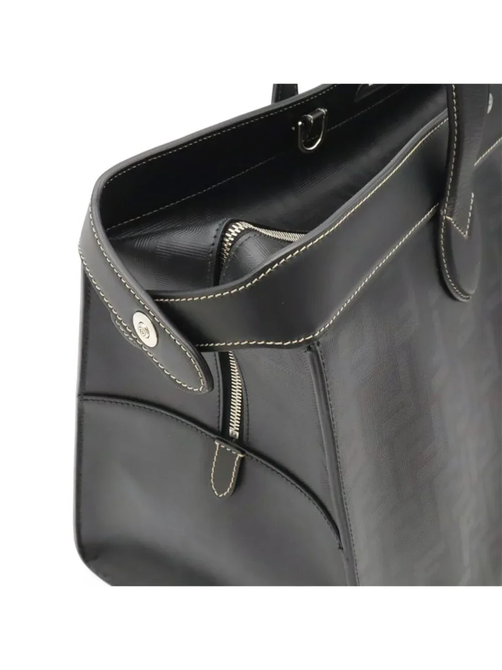 Fendi Peekaboo IC You Forty 8 Tote Large Leather Black Silver Shoulder Pouch